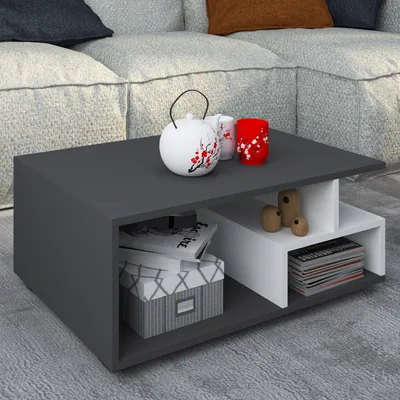 Produktbild von VCM Holz Couchtisch | Sofatisch mit ausreichend Stauraum | Maße ca. H. 40 x B. 80 x T. 50 cm | Wohnzimmertisch - Sulas