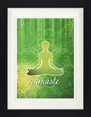 Produktbild von Yoga Gerahmtes Bild Mit Edlem Passepartout | Wand-Bilder | Im Bilderrahmen - Namaste (40 x 30 cm)