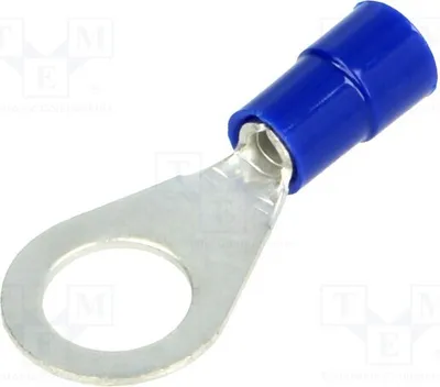 Immagine prodotto di 10 connettori a crimpare: tipo ad anello, diametro: 8,2 mm, sezione del cavo: 1,5÷2,5 mm², connettore M8, colore blu, modello BM 00237, isolati
