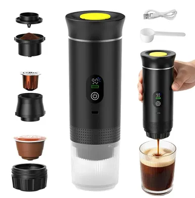 Tragbarer 3-in-1 Kaffeeautomat, Kapselmaschine, USB, Camping