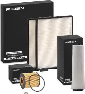 Produktbild von RIDEX Filterset Inspektionspaket Filtersatz für BMW 5 Limousine (E39) 5 Touring (E39)