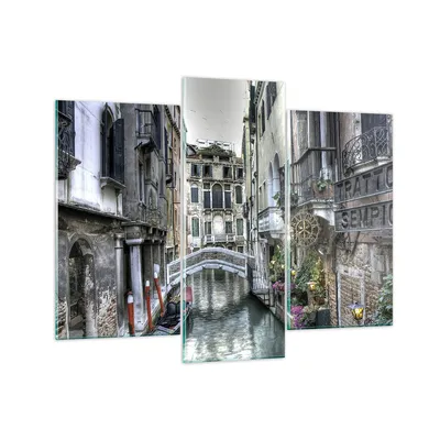 Produktbild von Bilder auf glas - Venedig Brücke Wasser - 130x100cm - Glasbilder - Wandbilder - Kunstdruck - zum Aufhängen bereit - Wanddekoration aus Glas - Glas Bilder - Wandbild auf Glas - GCB130x100-3522