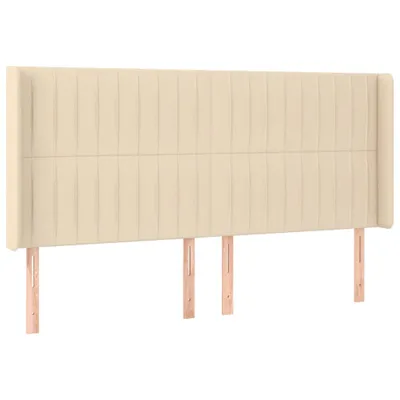Obrázek produktu pro vidaXL Čelo postele s ušima krémové 183x16x118/128 cm Látka