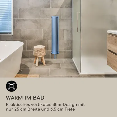 Immagine prodotto di Radiatore ad acqua calda - Radiatore asciugamani - Asciugamani elettrico - Radiatore da bagno - Radiatore a parete verticale - 365 W