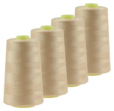 4 x 4572m Polyester Overlock Garn antikweiß