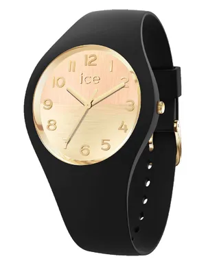 A studio shot of a black Ice-Watch with a gradient dial.