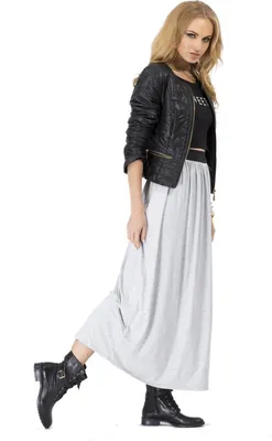 Immagine prodotto di Gonna maxi gonna lunga taglia S/M ; grigio screziato