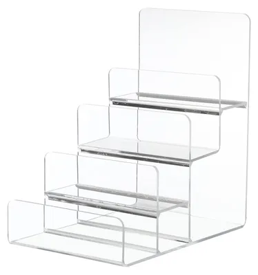 Image de Omgoods - Présentoir à 4 niveaux - Acrylique - Transparent - Multifonctionnel - Étagère de rangement - Pour bijoux/lunettes