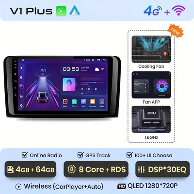Obrázok produktu pre CarPlay prehrávač – Android Auto prehrávač – Multimediálne autorádio – 2DIN autorádio – 9-palcový dotykový displej – GPS