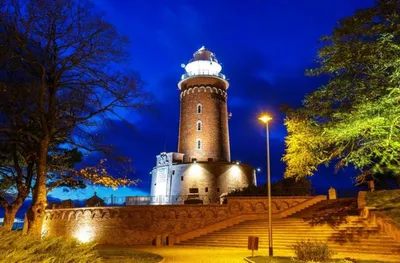 Produktbild von Diamantmosaik-Leuchtturm in Kołobrzeg, Meer, 30x40 cm, kreative Diamanten