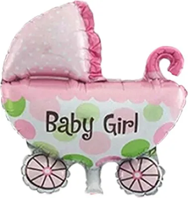Produktbild von Folienballon Baby Girl, Kinderwagen, ca. 40 cm
