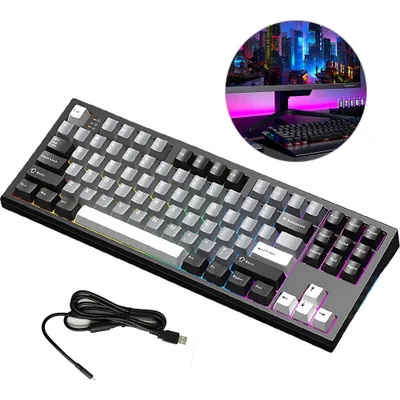 Produktbild von Aula S87 Mechanische Gaming Tastatur 2.4GHz/Type-C/BT5.0, Hot-Swap-fähige Custom-Tastatur, RGB Backlight, Ergonomisches Design, 87 Tasten