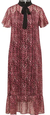 Produktbild von faina Damen Midikleid mit Leoprint 19223977-FA01, ROT, M