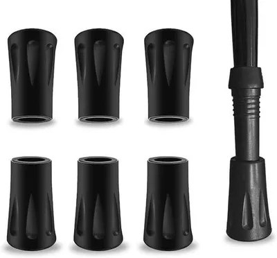 Productafbeelding van Wandelstokken met rubberen buffers voor Nordic Walking en trekkingstokken - Set van 6