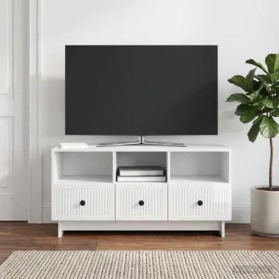 Obrázok produktu pre vidaXL TV skrinka, lesklá biela, 102 x 34,5 x 50 cm, drevotrieska