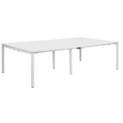 Produktbild von PAPERFLOW easyDesk Doppelschreibtisch weiß rechteckig 4-Fuß-Gestell weiß 240,0 x 166,0 cm
