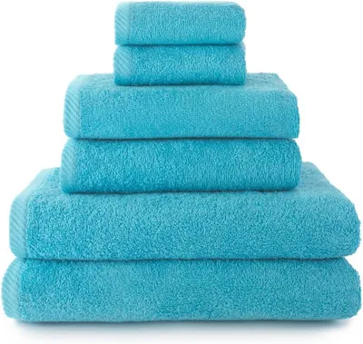 Produktbild von Handtuchset 6-teilig, 100% Baumwolle, 500 g/m², für Badezimmer