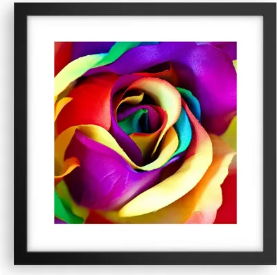 Produktbild von Gerahmtes Poster - Schwarzer Rahmen - Blume Farbe Rose - 30x30 cm - Wand Bild - Wanddeko - Wandbilder - Kunstposter - Wandposter - Bilderrahmen - Bilder - Kunstdruck - Wandbild - P2BAC30x30-3623