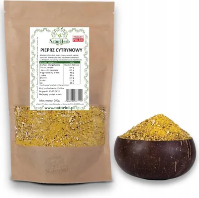 Zdjęcie produktu dla Pieprz cytrynowy do ryb PREMIUM 200g Naturini