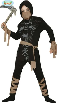 Produktbild von Geister Ninja Kämpfer Kostüm für Kinder Gr. 98-146, Größe:98/104