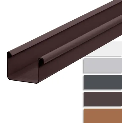 Produktbild von INEFA Kastenrinne Kunststoff 200cm NW68 Dunkelbraun, Dachrinne, Regenrinne für Pavillon, Carport & Gartenhaus, Plastikdachrinnen, Kastendachrinne, Simpel, Eckig, PVC