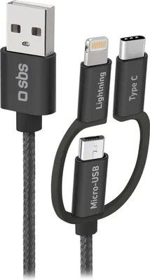 Obrázok produktu pre SBS TECABLEUSBIP531BW, 1,2 m, USB A, Micro-USB A, USB 2.0, Čierna