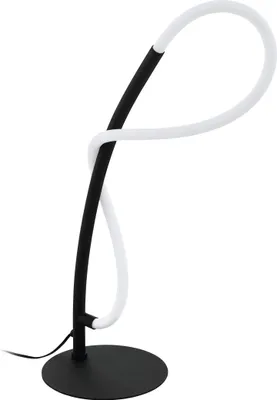 Produktbild von EGLO LED Tischlampe Egidonella, 1 flammige Tischleuchte, Nachttischlampe aus Stahl und Kunststoff, Wohnzimmerlampe in Schwarz, Weiß, mit Schalter