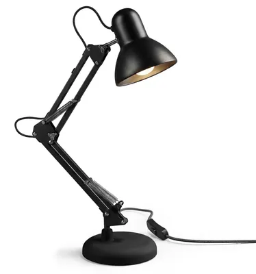 Obrázok produktu pre BEARWARE Stolná lampa LED Retro, klasická pre E27, kancelárska lampa, kancelárske svietidlo, čitateľská lampa, nočná lampa, bez žiarovky, nerezová oceľ, nastaviteľné rameno, podstavec