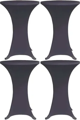 Zdjęcie produktu dla The Living Store Rozciągliwe pokrowce na stół 4 szt. 80 cm antracytowe