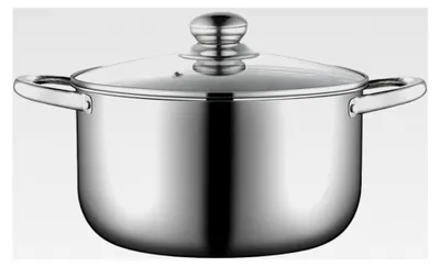 Produktbild von Edelstahl Suppentopf 22 cm mit Deckel - Vielseitiger Kochtopf für Dampfgarer und Warmhalten, korrosionsbeständig und gleichmäßig erhitzend