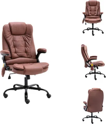 Produktbild von vidaXL Bürostuhl mit Massagefunktion Hellbraun Wildleder-Optik -  Bürostühle