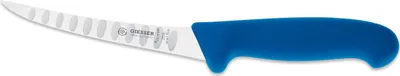 Produktbild von Giesser Messer Ausbeinmesser Fleischermesser rutschfest scharf Klinge gebogen - 15 cm, Stark mit Kullenschliff, Blau