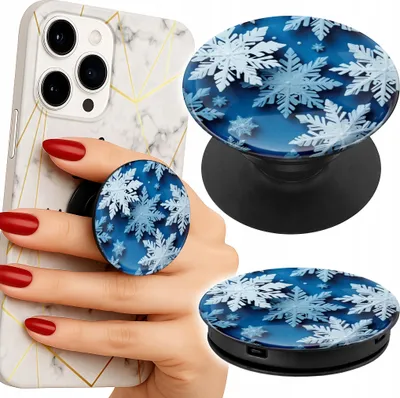 Image de Support telephone Popsocket pour doigt / support - PŁATKI ŚNIEGU