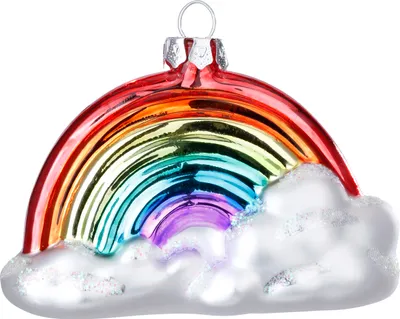 Produktbild von Christbaumschmuck Glas Regenbogen mit Wolke 10cm bunt