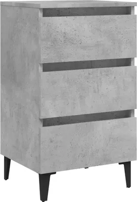 Obrázok produktu pre vidaXL Nočný stolík s kovovými nohami Betónová sivá 40x35x69 cm