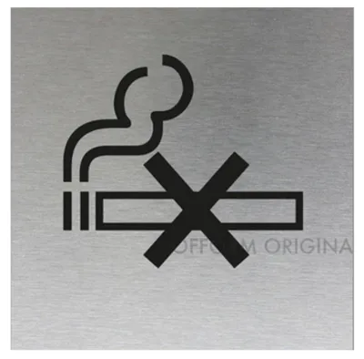 Produktbild von Erkennungsschild "Rauchen verboten", 60 x 60 mm, selbstklebend, Edelstahl