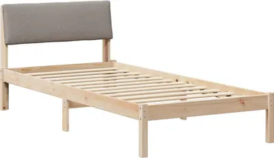 Produktbild von vidaXL Bettgestell Braun und Taupe 100 x 200 cm Massivholz Kiefer