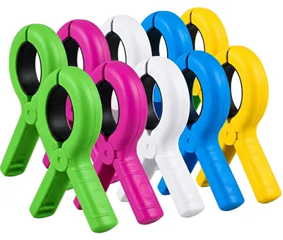 10 Strandhandtuchklemmen, groß, mehrfarbig, Kunststoff