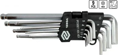 Produktbild von Sechskantstiftschlüsselsatz Kugelkopf Innensechskant Schlüssel 9 Tlg 2 -10 mm