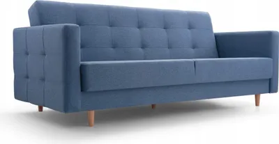 Produktbild von Skandinavisches Sofa, elegante Steppung, Schlafsofa, Bettsofa mit Schlaffunktion und Bettzeugablage, ideal für jeden Raum, klassischer Stil und modernes Design, verschiedene Farbvarianten, Wohnzimmer, Zimmer, Gästezimmer, Lounge - Sofa SCARLETT Blau