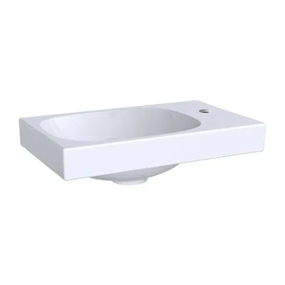 Zdjęcie produktu dla Geberit umywalka ACANTO 400 x 250 mm, z otworem na baterię po prawej stronie, bez przelewu, biała KeraTect