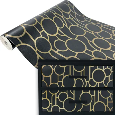 Produktbild von Klebefolie Möbel 45x100 cm - Tiffany Anthrazit - Möbelfolie selbstklebend im Deko-Stil - Folie für Möbel zur einfachen Renovierung von Türen, Tischen und Regalen - Klebefolie dekorativ und abwaschbar