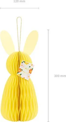 Obrázek produktu pro Dekorace papírová Zajíc, žlutý 30 cm