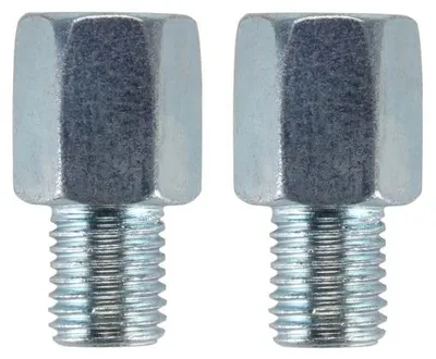 Immagine prodotto di 2 adattatori per specchietti color argento (specchietto: filettatura M8 a sinistra / manubrio: filettatura M10 a destra) di Citomerx