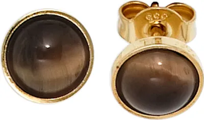 Produktbild von JOBO Ohrstecker 333 Gold Gelbgold 2 Tigeraugen Ohrringe