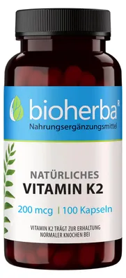 Produktbild von Bioherba Natürliches Vitamin K2 200 mcg 100 Kapseln