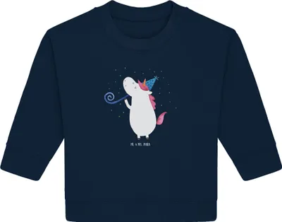 Produktbild von Mr. & Mrs. Panda Organic Baby Pullover Einhorn Party 24. - 36. Monat - French Navy - Geschenk, Disco, Bullover, Fest, Club, Alkohol, Geburtstag, Einhörner, Unicorn