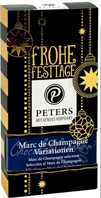 Produktbild von Peters Frohe Festtage Marc de Champagne Trüffel Variationen 100g