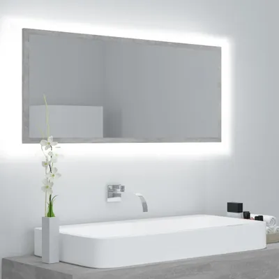 Produktbild von ZMH LED-Badspiegel Betongrau 100x8,5x37 cm Acryl