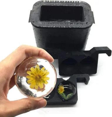 Immagine prodotto di Stampo per creare sfere di ghiaccio per cocktail - Sfere di ghiaccio trasparenti - Sfere di ghiaccio di grandi dimensioni - Ideale per whisky e cocktail - Diametro 5,8 cm